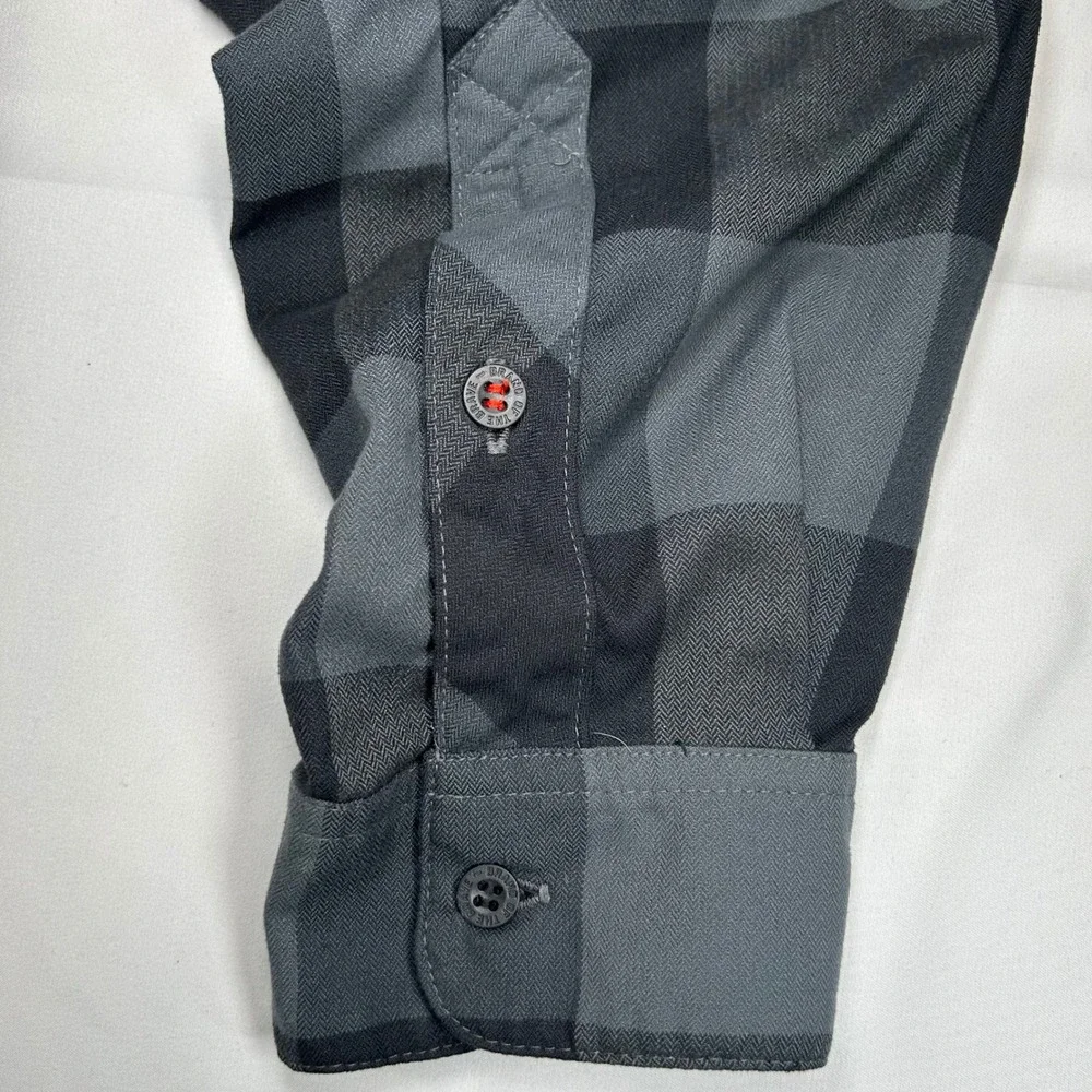 Adidas Golf Mens Grey Black Buffalo Plaid Flannel Shirt Long Sleeve HG1303 L